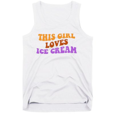 This Girl Loves Ice Cream Retro Cute Tank Top