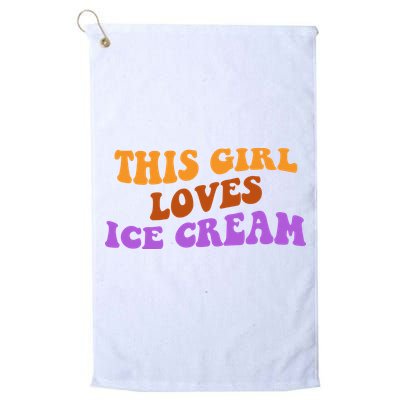 This Girl Loves Ice Cream Retro Cute Golf Towel