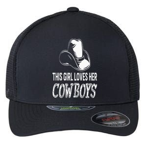 This Girl Loves Her Cowboy Cute Texas Dallas Flexfit Unipanel Trucker Cap