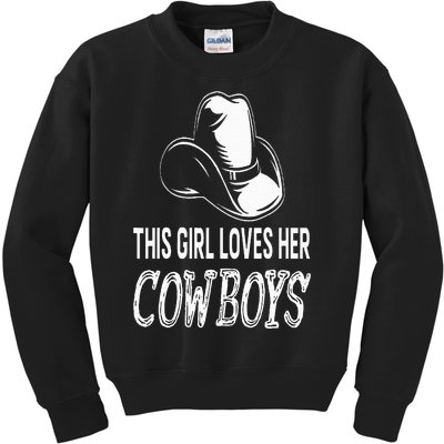 This Girl Loves Her Cowboy Cute Texas Dallas Kids Sweatshirt