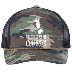 This Girl Loves Her Cowboy Cute Texas Dallas Retro Rope Trucker Hat Cap