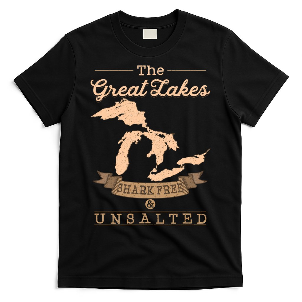 The Great Lakes Shark Free Unsalted Michigan Gift T-Shirt