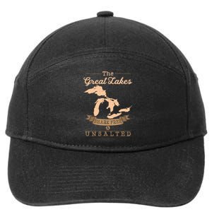 The Great Lakes Shark Free Unsalted Michigan Gift 7-Panel Snapback Hat