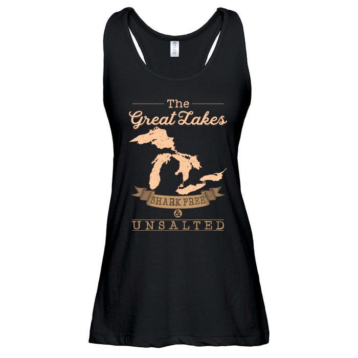 The Great Lakes Shark Free Unsalted Michigan Gift Ladies Essential Flowy Tank