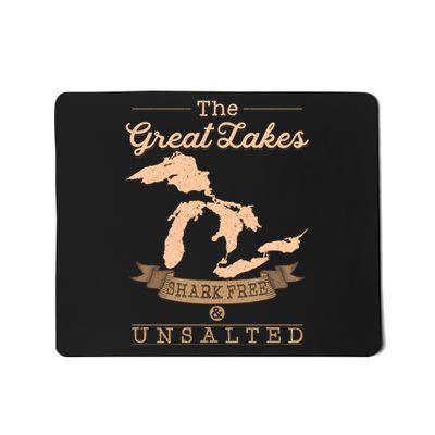 The Great Lakes Shark Free Unsalted Michigan Gift Mousepad