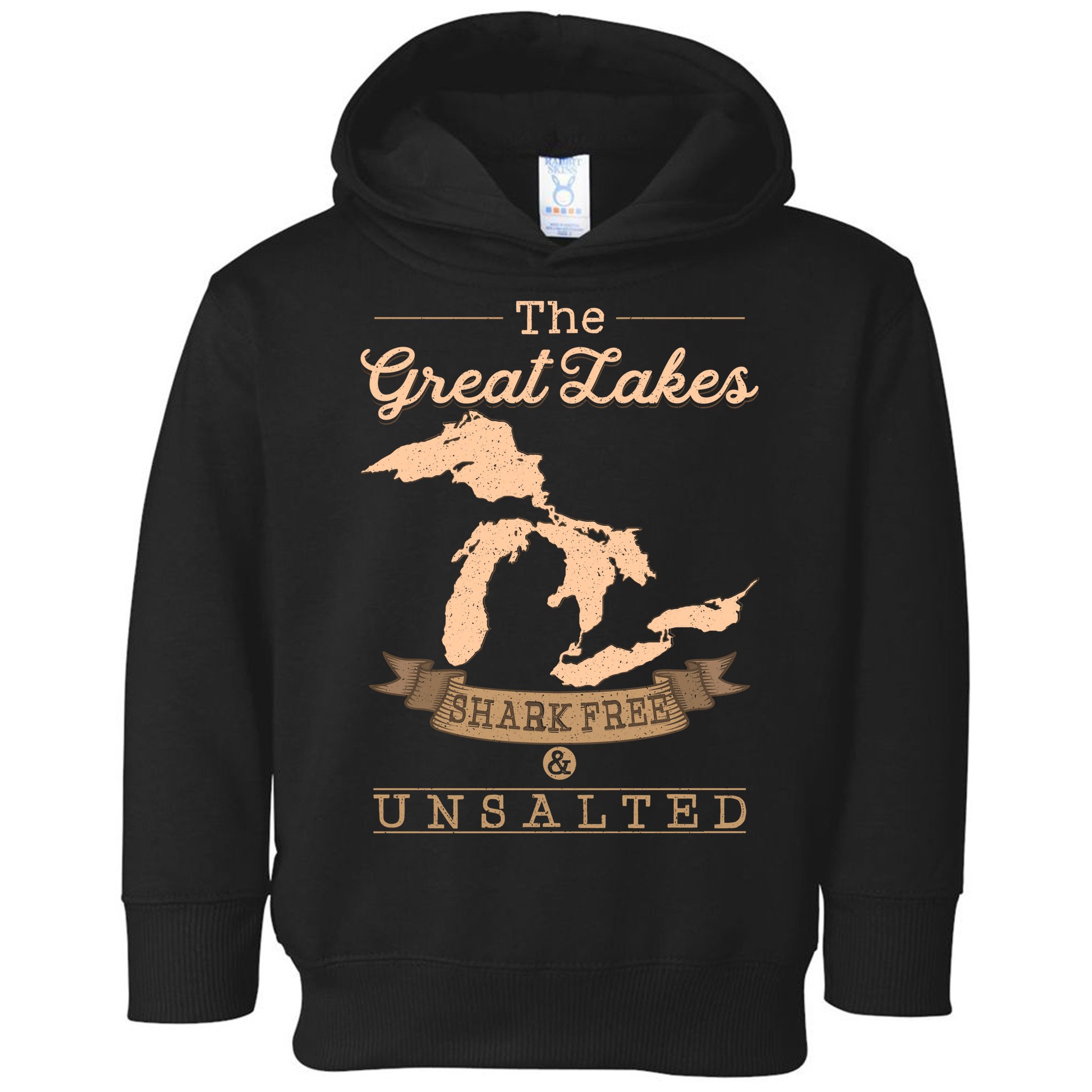 The Great Lakes Shark Free Unsalted Michigan Gift Toddler Hoodie