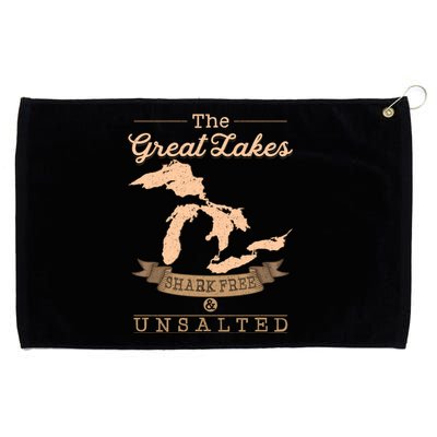 The Great Lakes Shark Free Unsalted Michigan Gift Grommeted Golf Towel