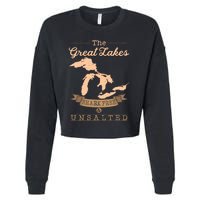 The Great Lakes Shark Free Unsalted Michigan Gift Cropped Pullover Crew