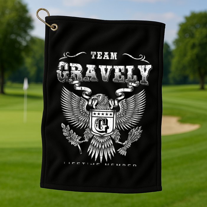 Team Gravely Lifetime Member Last Name Gift Golf Towel
