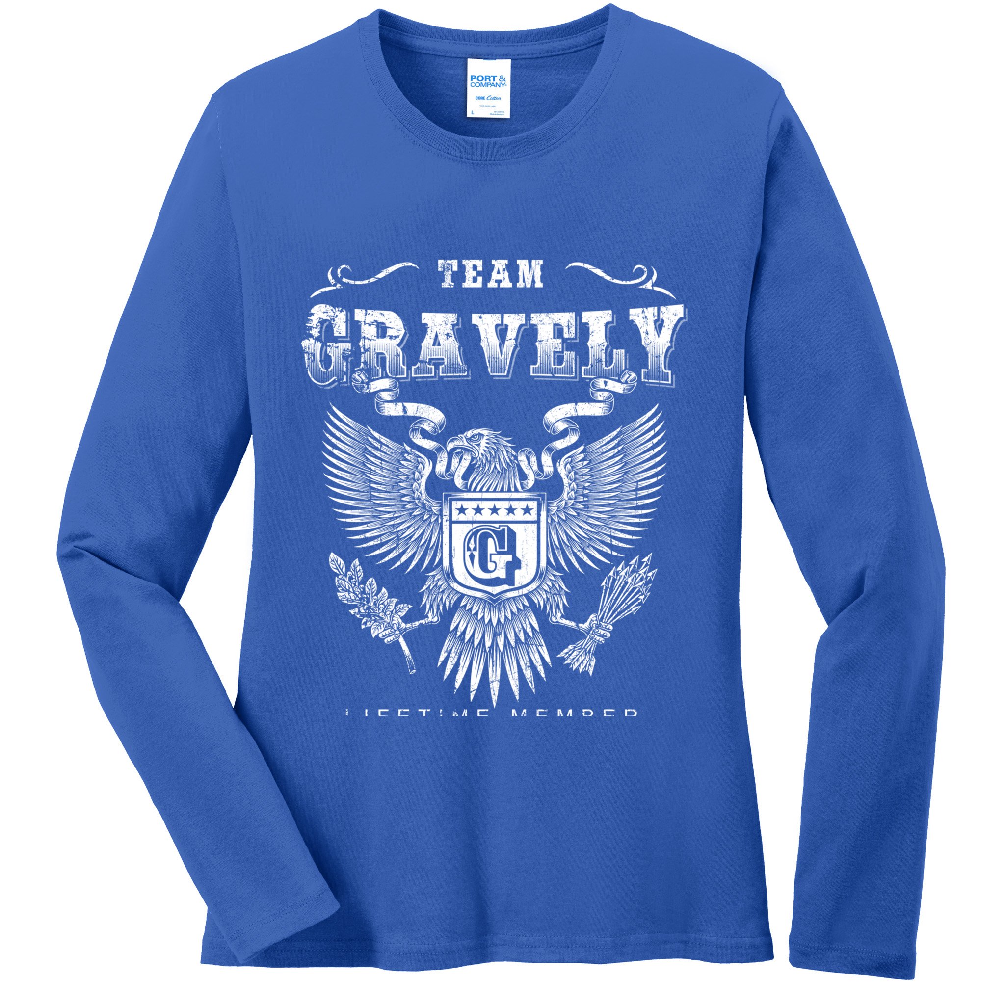 Team Gravely Lifetime Member Last Name Gift Ladies Long Sleeve Shirt