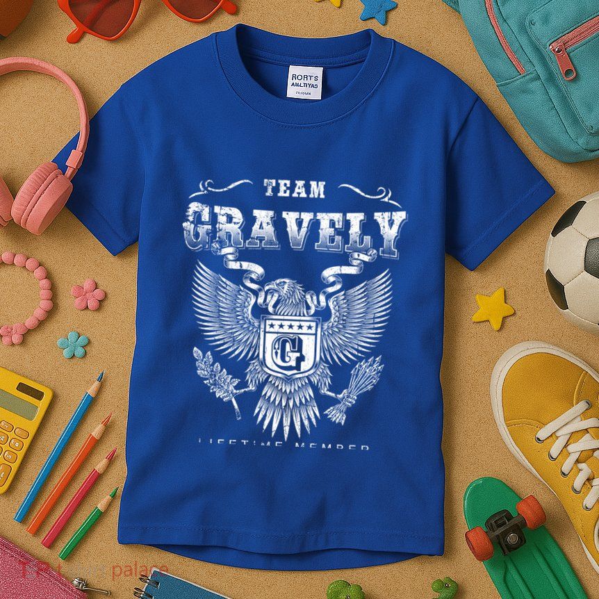 Team Gravely Lifetime Member Last Name Gift Kids T-Shirt