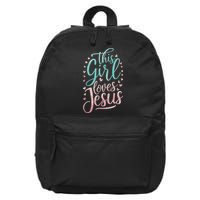This Girl Loves Jesus 16 in Basic Backpack