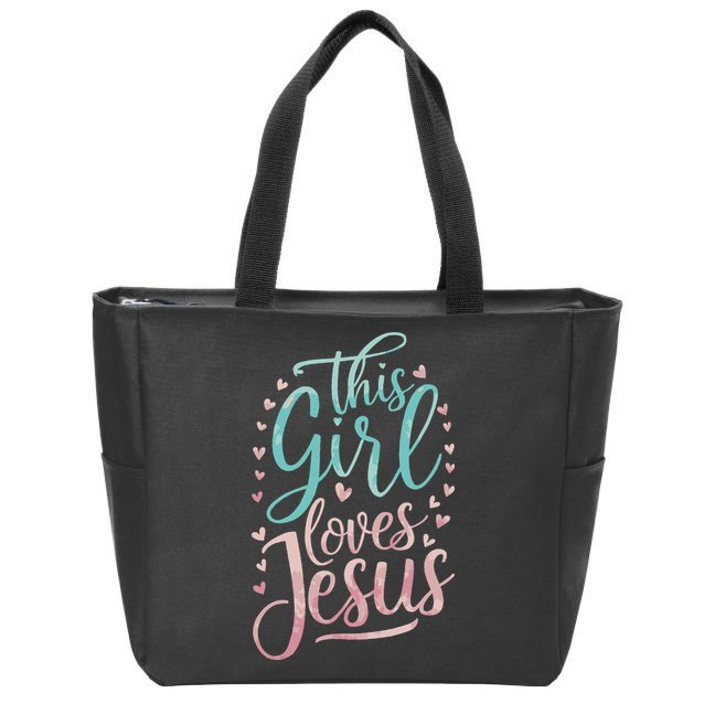 This Girl Loves Jesus Zip Tote Bag