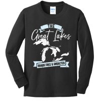 The Great Lakes Michigan Great Lakes Tourist Kids Long Sleeve Shirt