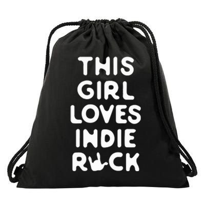 This Girl Loves Indie Rock Drawstring Bag