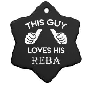 This Guy Loves His REBA Gift Valentine Heart Belongs 3 Ceramic Star Ornament