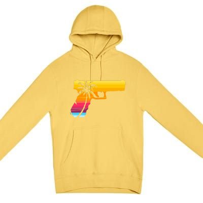 Tropical Gun Lover Firearm Beach Cute Hawaiian Gift Aloha Premium Pullover Hoodie