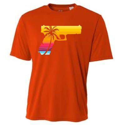 Tropical Gun Lover Firearm Beach Cute Hawaiian Gift Aloha Cooling Performance Crew T-Shirt