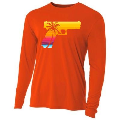 Tropical Gun Lover Firearm Beach Cute Hawaiian Gift Aloha Cooling Performance Long Sleeve Crew