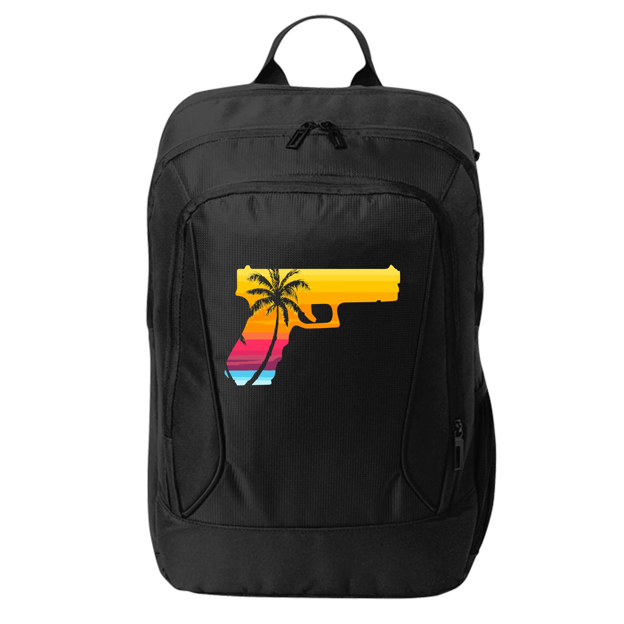 Tropical Gun Lover Firearm Beach Cute Hawaiian Gift Aloha City Backpack