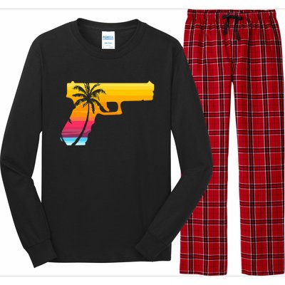 Tropical Gun Lover Firearm Beach Cute Hawaiian Gift Aloha Long Sleeve Pajama Set