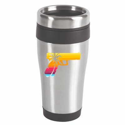 Tropical Gun Lover Firearm Beach Cute Hawaiian Gift Aloha 16oz Travel Tumbler