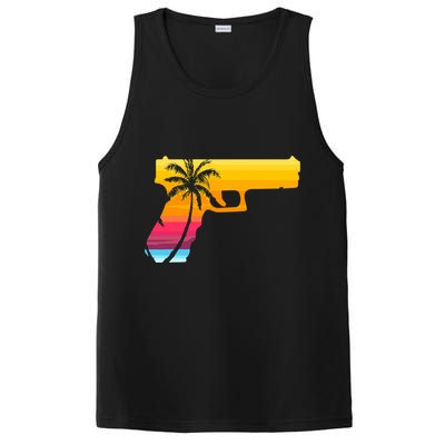 Tropical Gun Lover Firearm Beach Cute Hawaiian Gift Aloha PosiCharge Competitor Tank