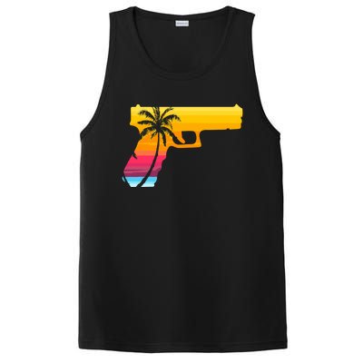 Tropical Gun Lover Firearm Beach Cute Hawaiian Gift Aloha PosiCharge Competitor Tank