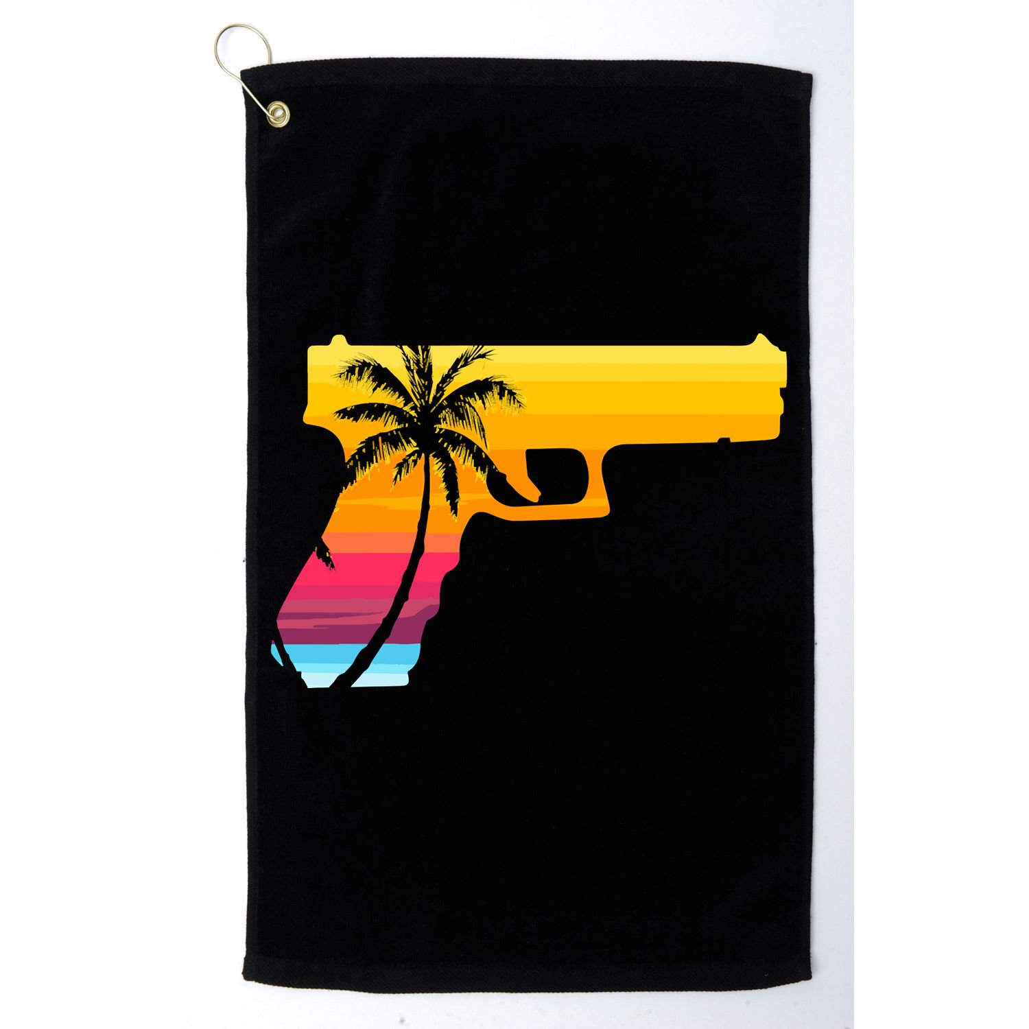 Tropical Gun Lover Firearm Beach Cute Hawaiian Gift Aloha Golf Towel