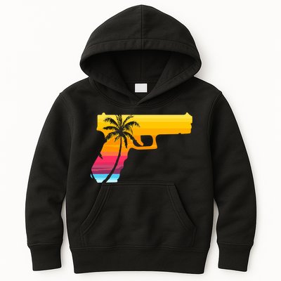 Tropical Gun Lover Firearm Beach Cute Hawaiian Gift Aloha Kids Hoodie