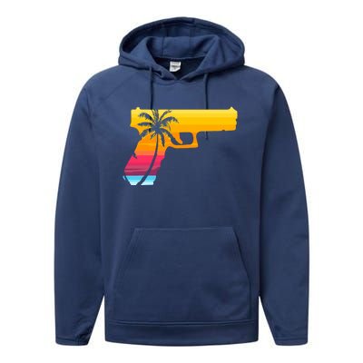 Tropical Gun Lover Firearm Beach Cute Hawaiian Gift Aloha Performance Fleece Hoodie