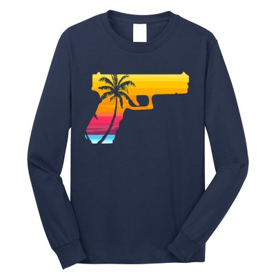 Tropical Gun Lover Firearm Beach Cute Hawaiian Gift Aloha Long Sleeve Shirt