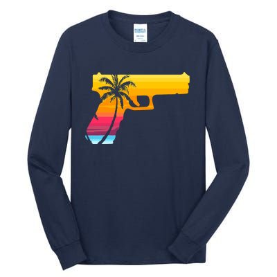 Tropical Gun Lover Firearm Beach Cute Hawaiian Gift Aloha Tall Long Sleeve T-Shirt