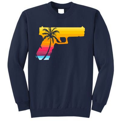 Tropical Gun Lover Firearm Beach Cute Hawaiian Gift Aloha Tall Sweatshirt