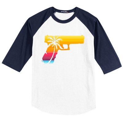 Tropical Gun Lover Firearm Beach Cute Hawaiian Gift Aloha Baseball Sleeve Shirt