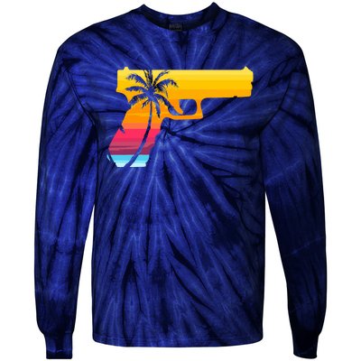 Tropical Gun Lover Firearm Beach Cute Hawaiian Gift Aloha Tie-Dye Long Sleeve Shirt