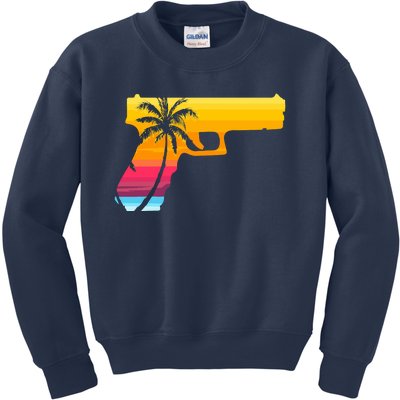 Tropical Gun Lover Firearm Beach Cute Hawaiian Gift Aloha Kids Sweatshirt