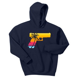 Tropical Gun Lover Firearm Beach Cute Hawaiian Gift Aloha Kids Hoodie