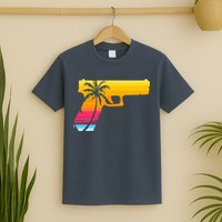 Tropical Gun Lover Firearm Beach Cute Hawaiian Gift Aloha T-Shirt
