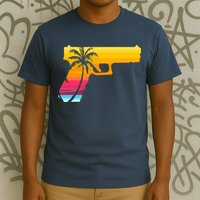 Tropical Gun Lover Firearm Beach Cute Hawaiian Gift Aloha T-Shirt