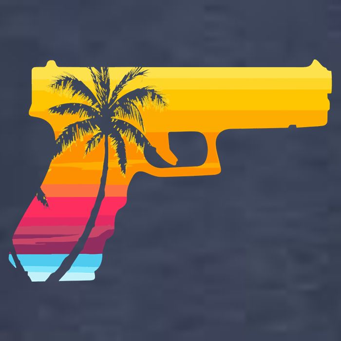Tropical Gun Lover Firearm Beach Cute Hawaiian Gift Aloha T-Shirt