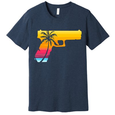 Tropical Gun Lover Firearm Beach Cute Hawaiian Gift Aloha Premium T-Shirt