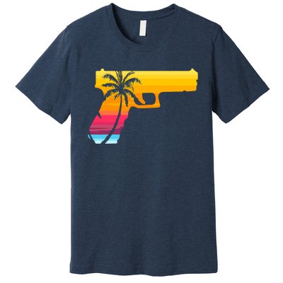 Tropical Gun Lover Firearm Beach Cute Hawaiian Gift Aloha Premium T-Shirt