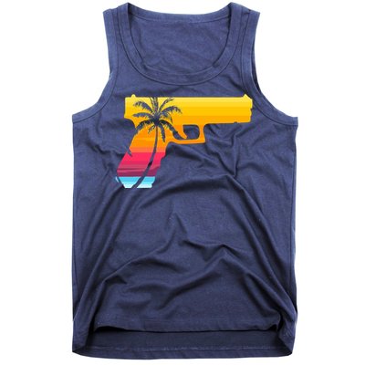 Tropical Gun Lover Firearm Beach Cute Hawaiian Gift Aloha Tank Top