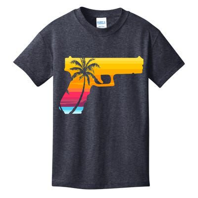 Tropical Gun Lover Firearm Beach Cute Hawaiian Gift Aloha Kids T-Shirt
