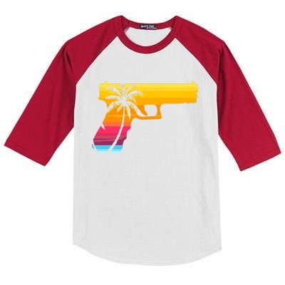 Tropical Gun Lover Firearm Beach Cute Hawaiian Gift Aloha Kids Colorblock Raglan Jersey