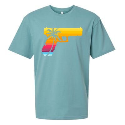 Tropical Gun Lover Firearm Beach Cute Hawaiian Gift Aloha Sueded Cloud Jersey T-Shirt