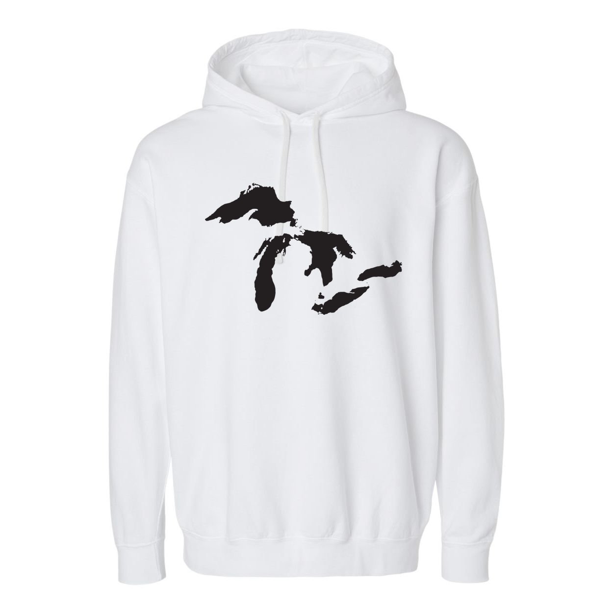 The Great Lakes Detroit Michigan T Garment-Dyed Fleece Hoodie