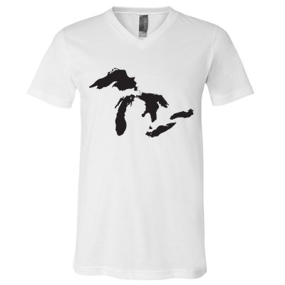 The Great Lakes Detroit Michigan T V-Neck T-Shirt