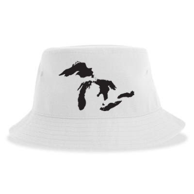 The Great Lakes Detroit Michigan T Sustainable Bucket Hat